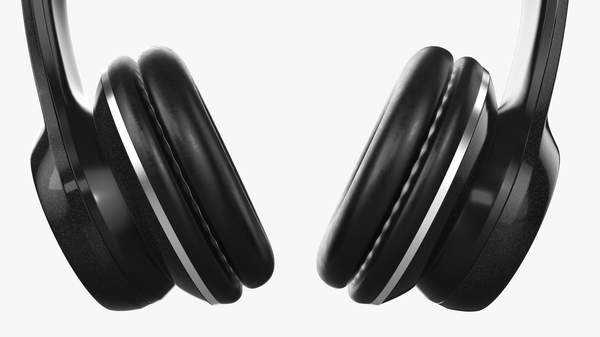 Bluetooth headphones black 3D model_4