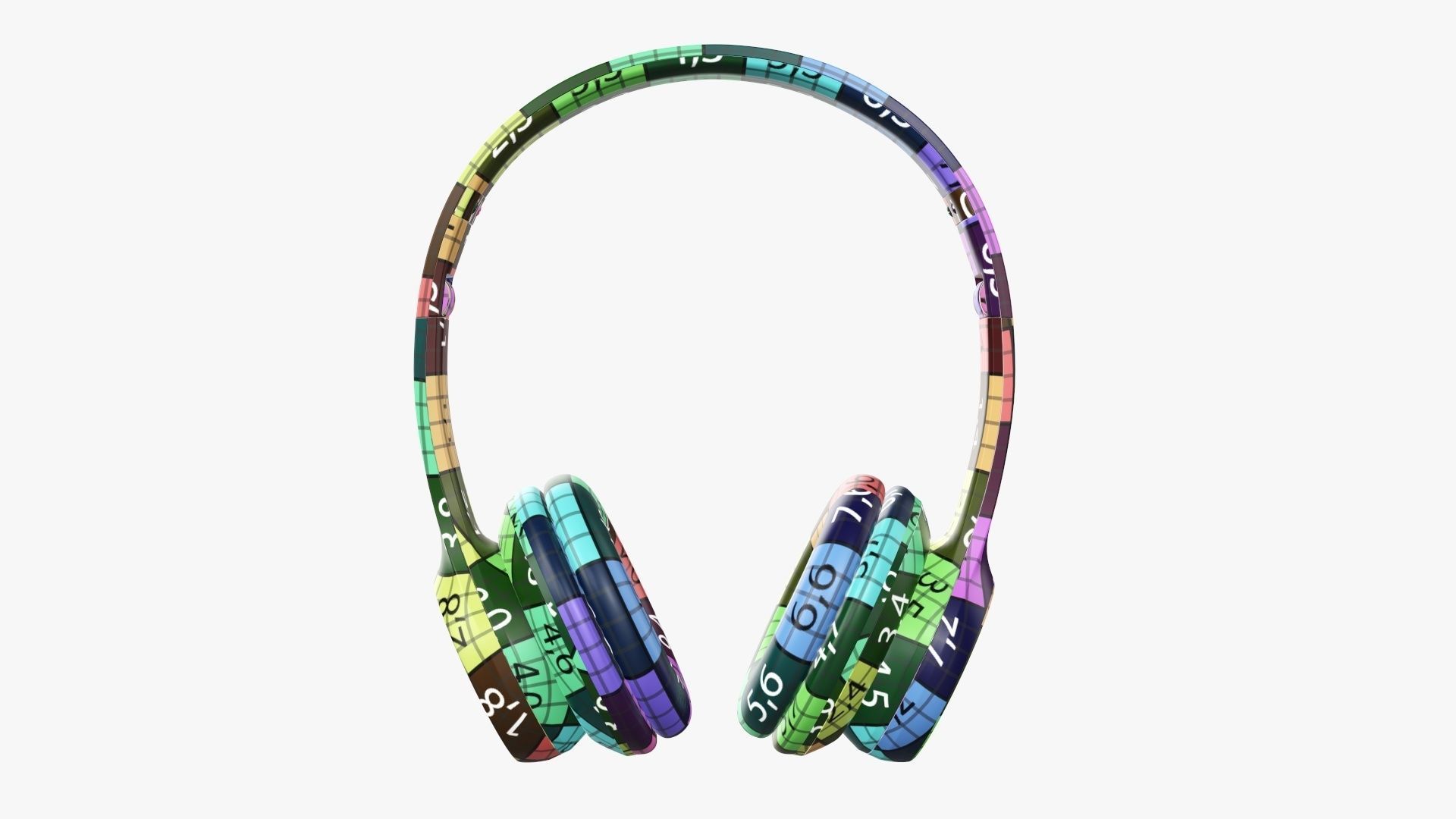 Bluetooth headphones black 3D model_11