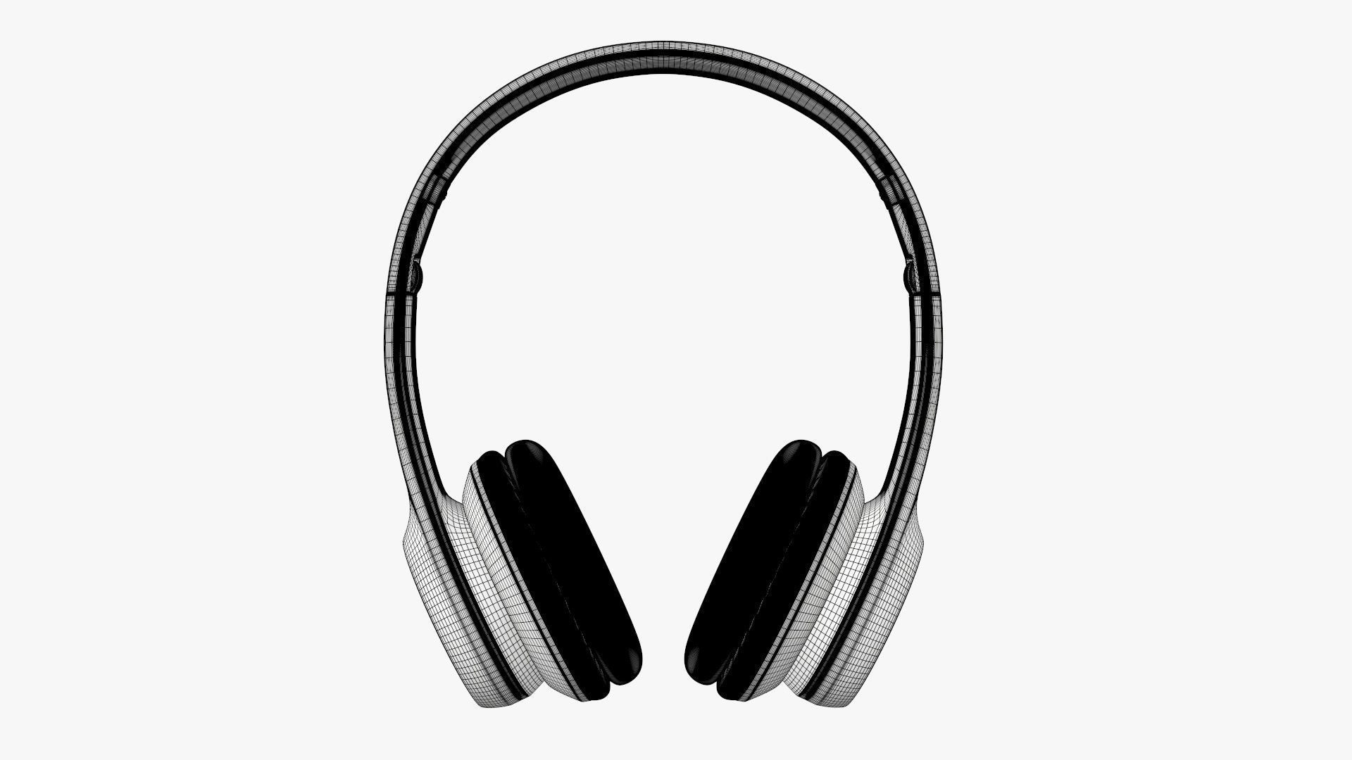 Bluetooth headphones black 3D model_6
