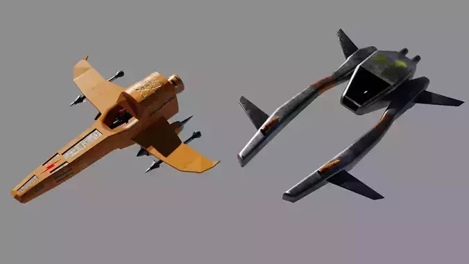 Spaceship fighter jet 3D Model Collection