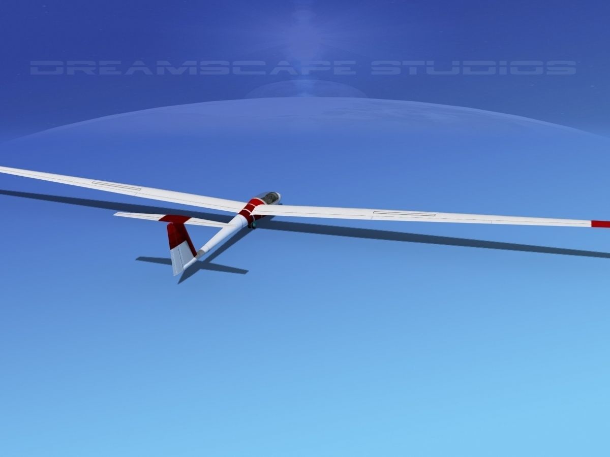 Schleicher ASW 22 Sailplane V09 3D model_7