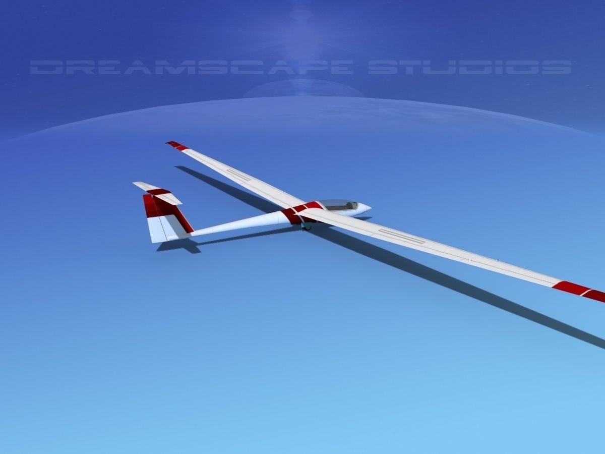 Schleicher ASW 22 Sailplane V09 3D model_6