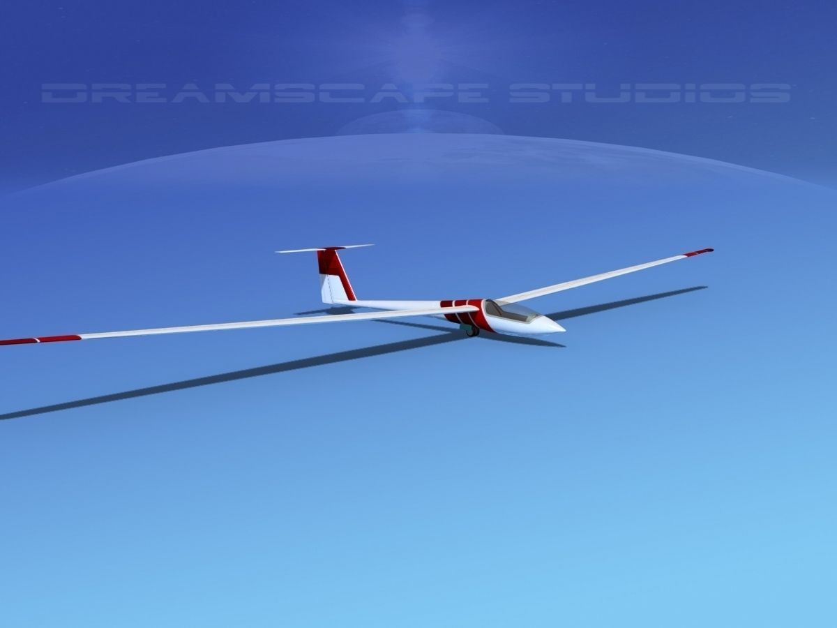 Schleicher ASW 22 Sailplane V09 3D model_4