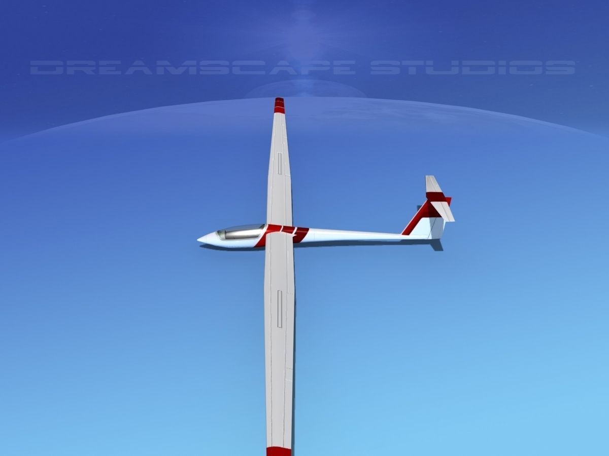 Schleicher ASW 22 Sailplane V09 3D model_10