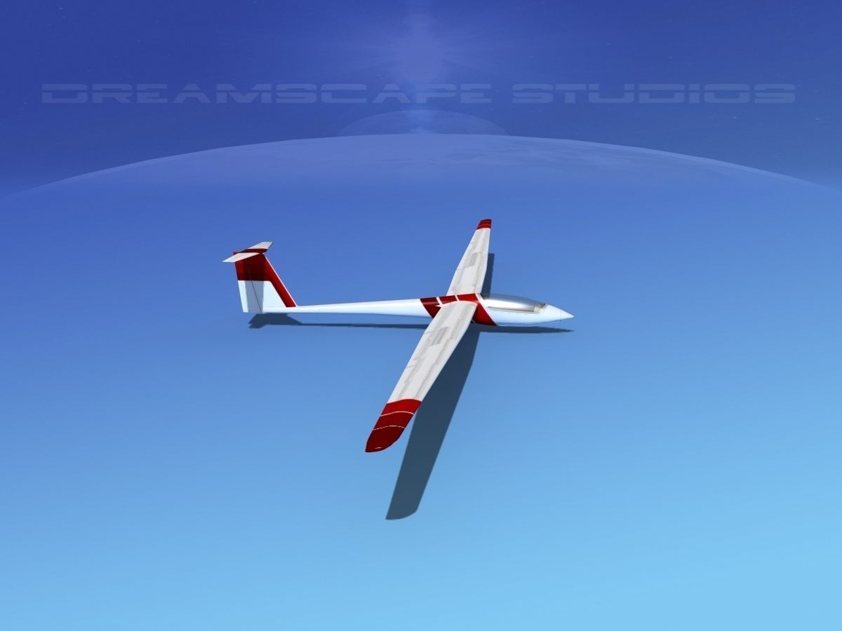 Schleicher ASW 22 Sailplane V09 3D model_5
