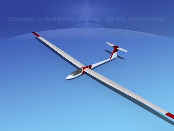 Schleicher ASW 22 Sailplane V09 3D model