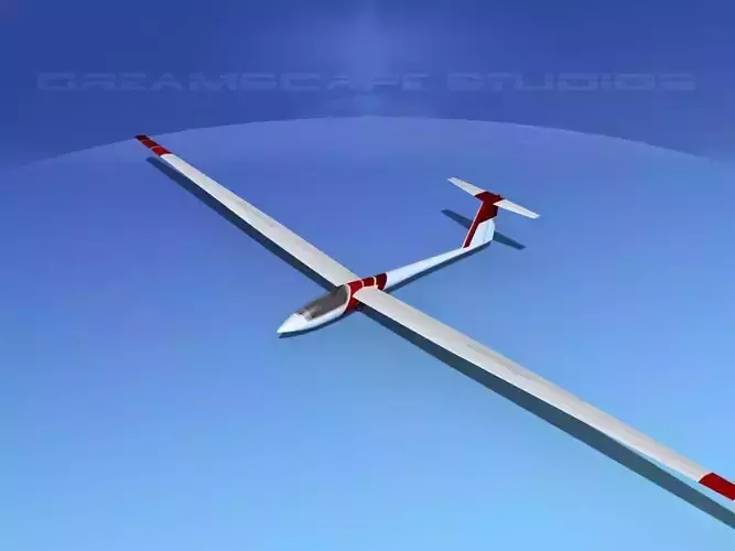 Schleicher ASW 22 Sailplane V09 3D model