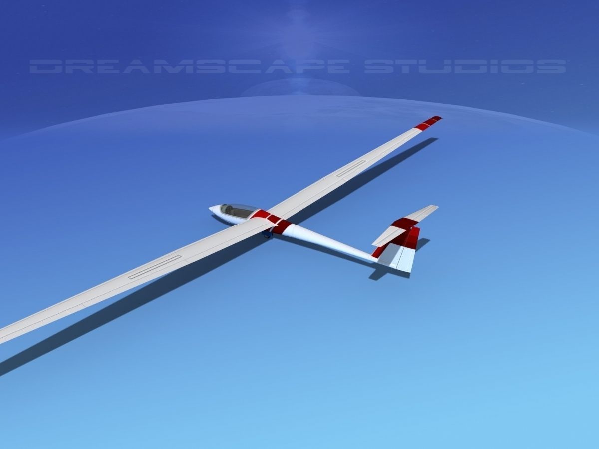 Schleicher ASW 22 Sailplane V09 3D model_9