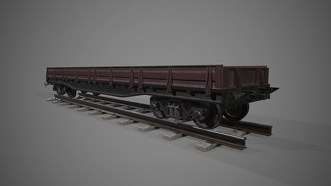 Platform car Low-poly 3D model