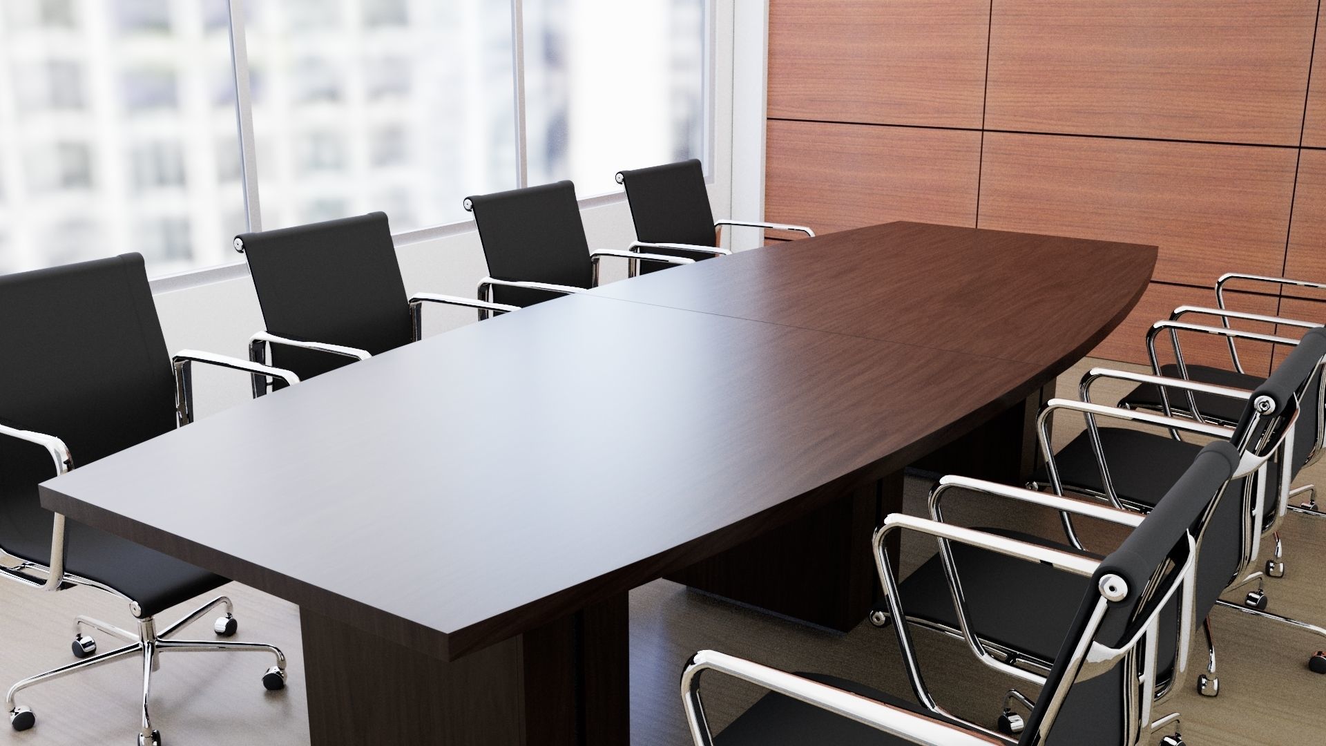 Zira Laminate Conference Boardroom Tablechairs not included 3D model