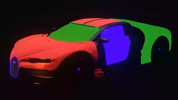 Bugatti Chiron Model Low-poly 3D model