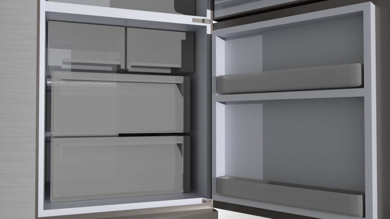 Fridge refrigerator 3D model_2