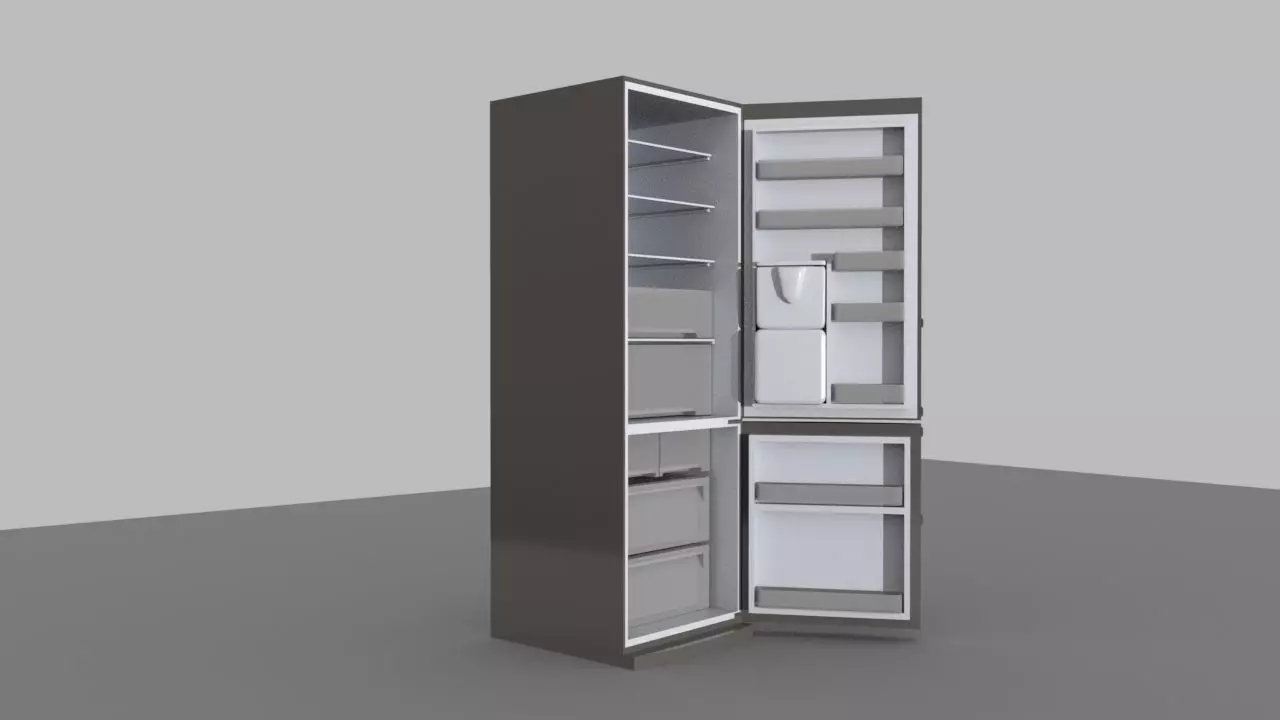 Fridge refrigerator 3D model_0