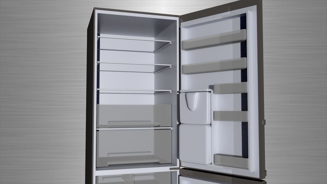 Fridge refrigerator 3D model_3