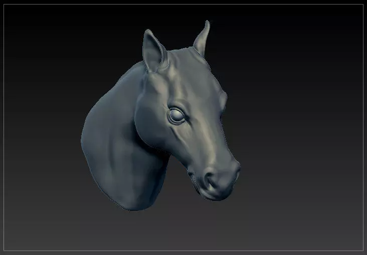 Horse head solid mesh 3D model_0