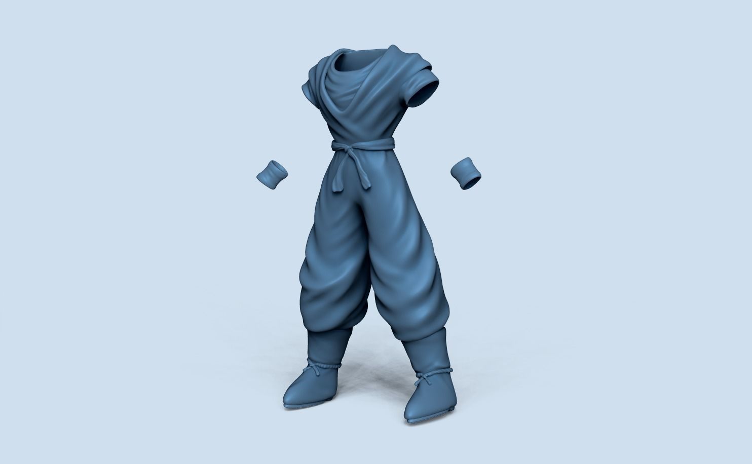Dragon Ball Goku - Outfit - Character Modeling Low-poly 3D model_4