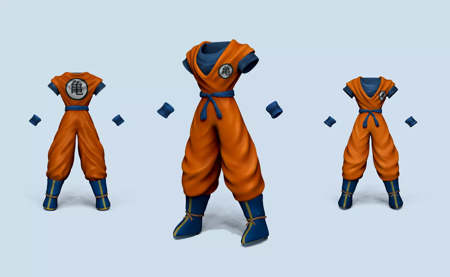 Dragon Ball Goku - Outfit - Character Modeling Low-poly 3D model_0