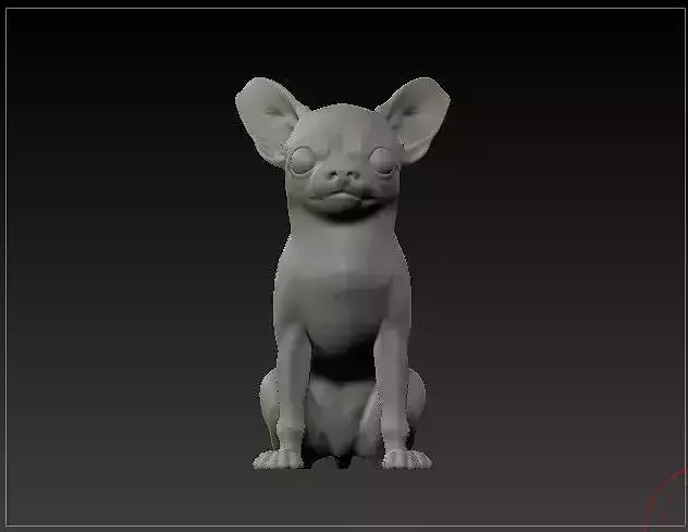 chihuahua dog solid model monochromatic