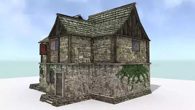 Medieval City Tavern Low-poly 3D model 4