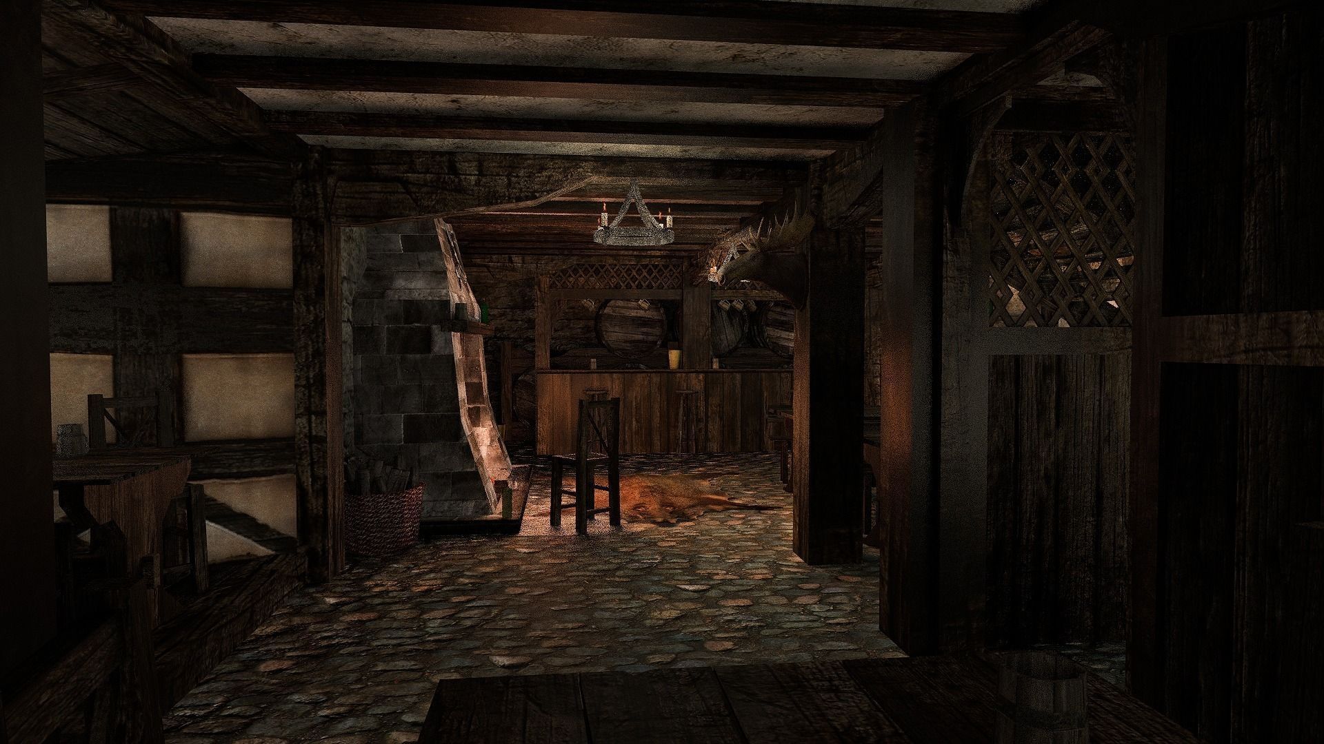 Medieval City Tavern Low-poly 3D model_4