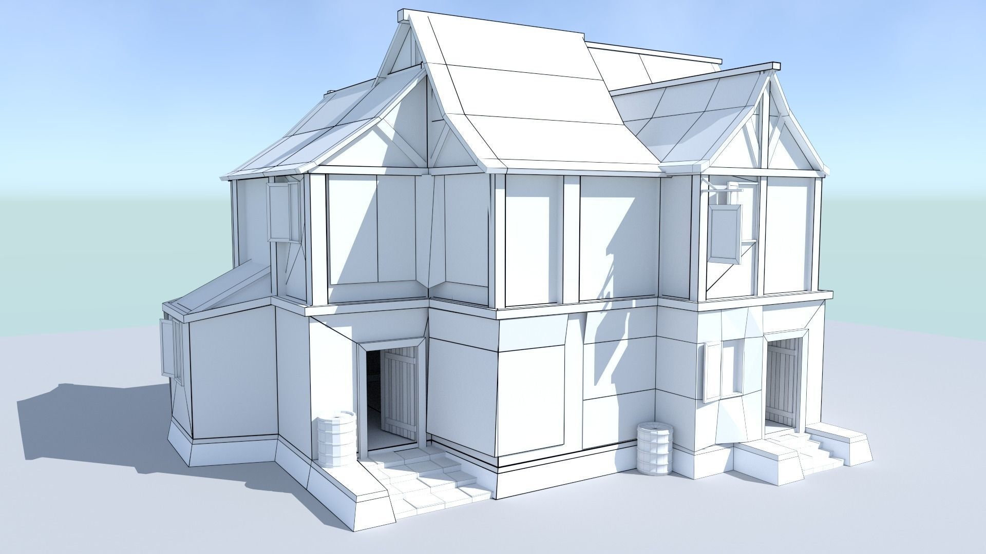 Medieval City Tavern Low-poly 3D model_10