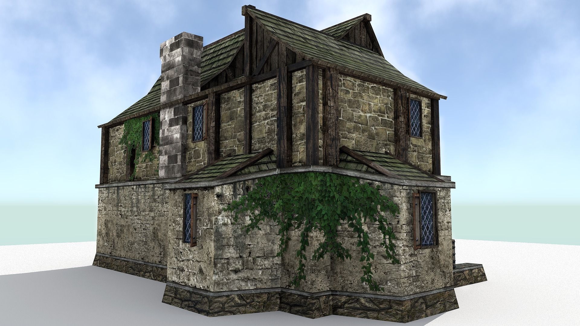 Medieval City Tavern Low-poly 3D model_2