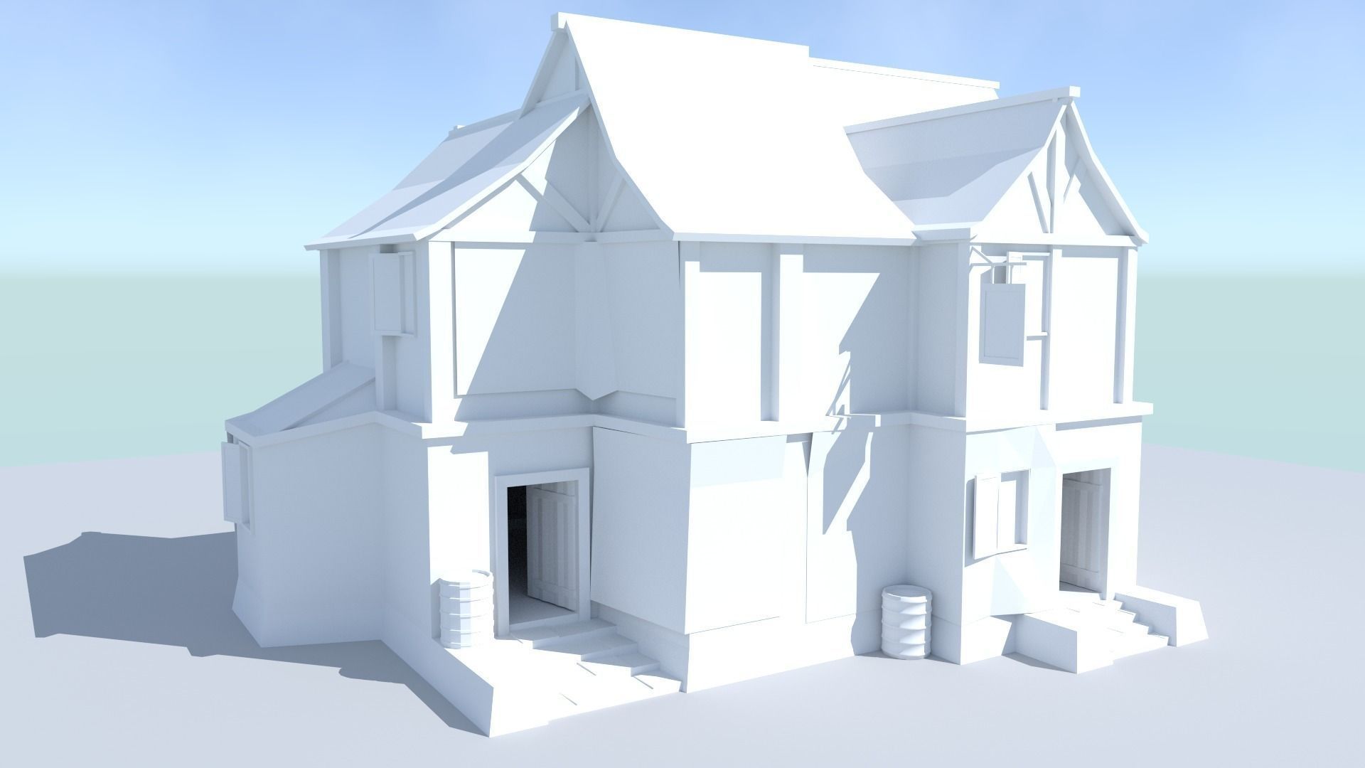 Medieval City Tavern Low-poly 3D model_9