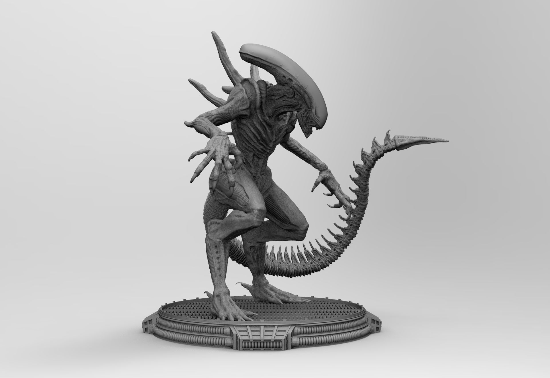Alien Xenomorph 3D Print On Toxic Chamber Diorama  3D print model_9