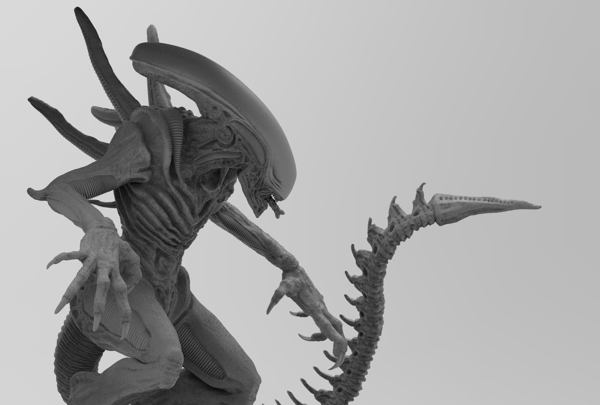Alien Xenomorph 3D Print On Toxic Chamber Diorama  3D print model_41
