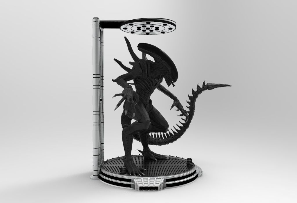 Alien Xenomorph 3D Print On Toxic Chamber Diorama  3D print model_21