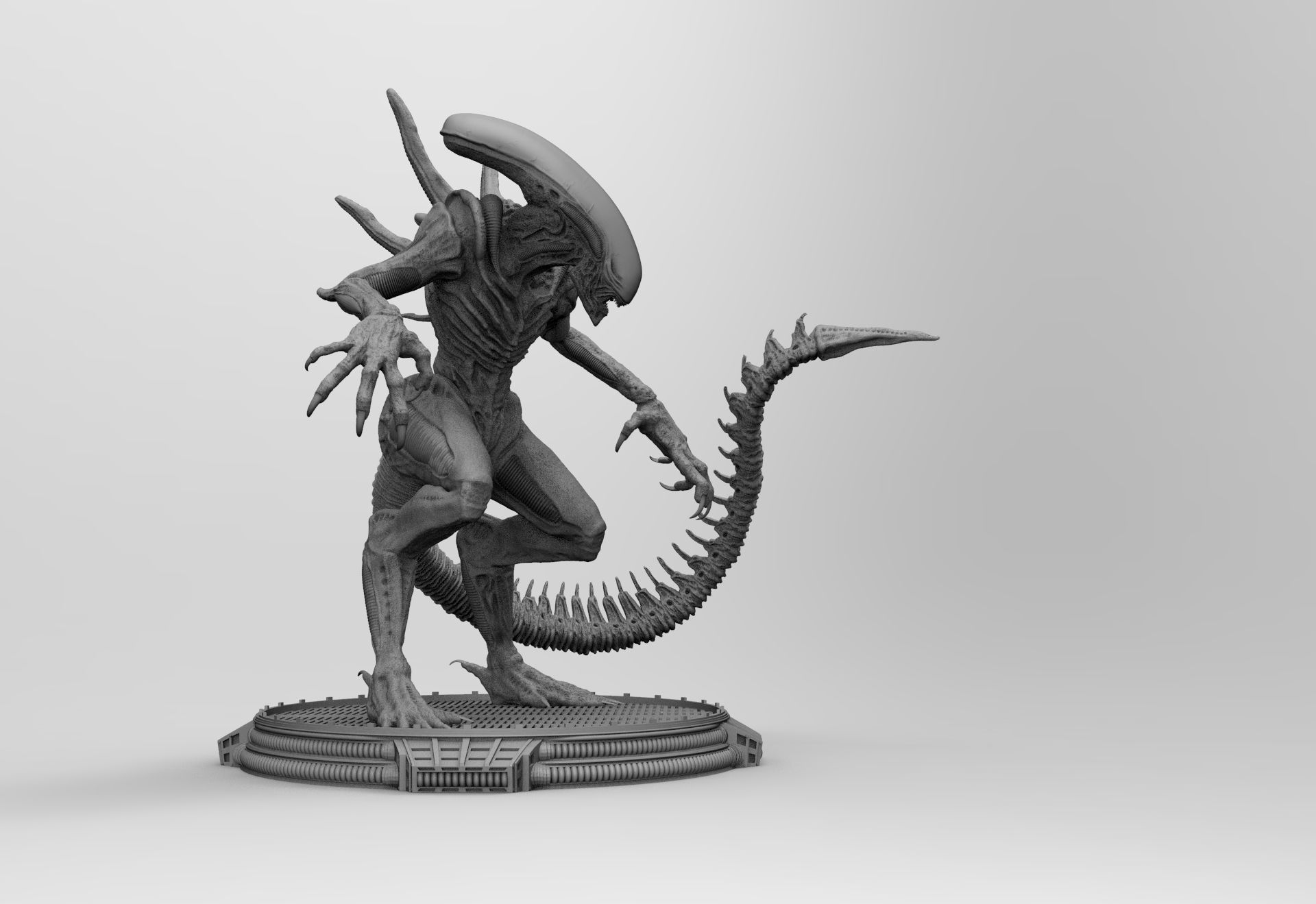 Alien Xenomorph 3D Print On Toxic Chamber Diorama  3D print model_3