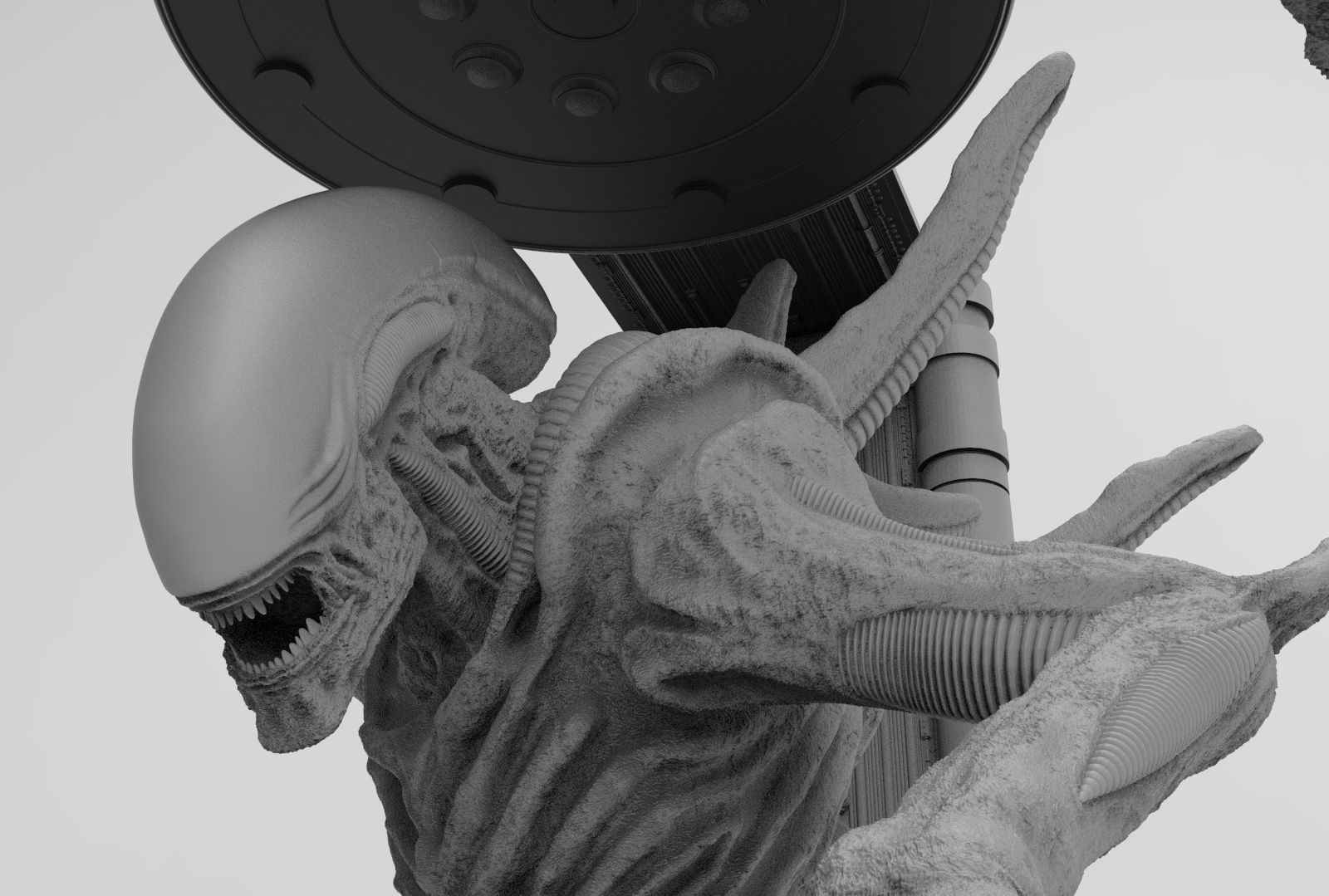 Alien Xenomorph 3D Print On Toxic Chamber Diorama  3D print model_40