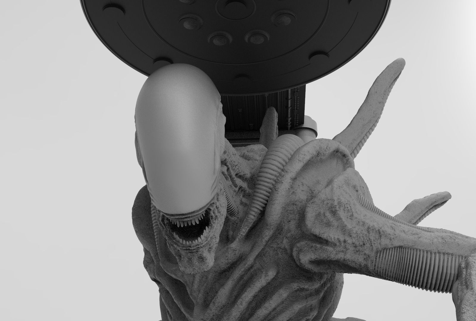 Alien Xenomorph 3D Print On Toxic Chamber Diorama  3D print model_17