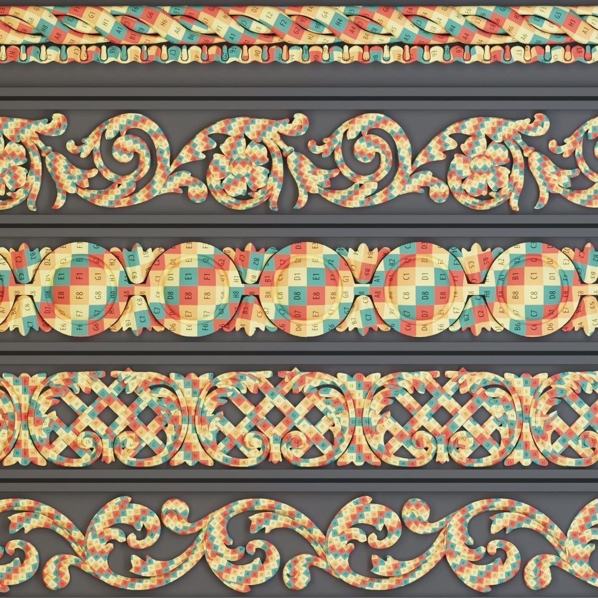 Ornament trim 01 3D model_6