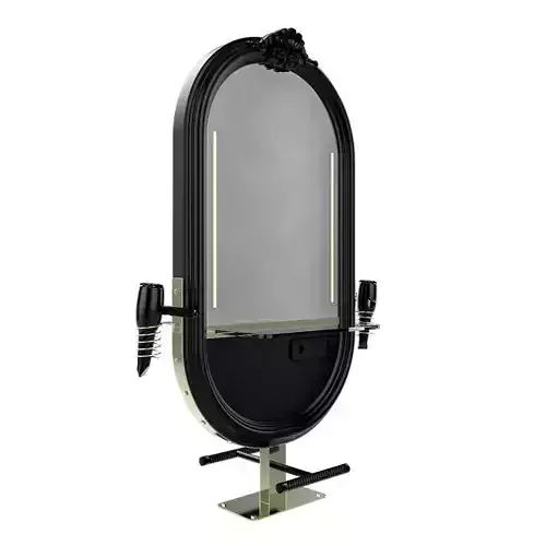 hairdresser table mirror black green gold