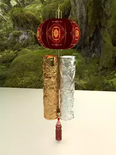 Chinese red lantern 3D model