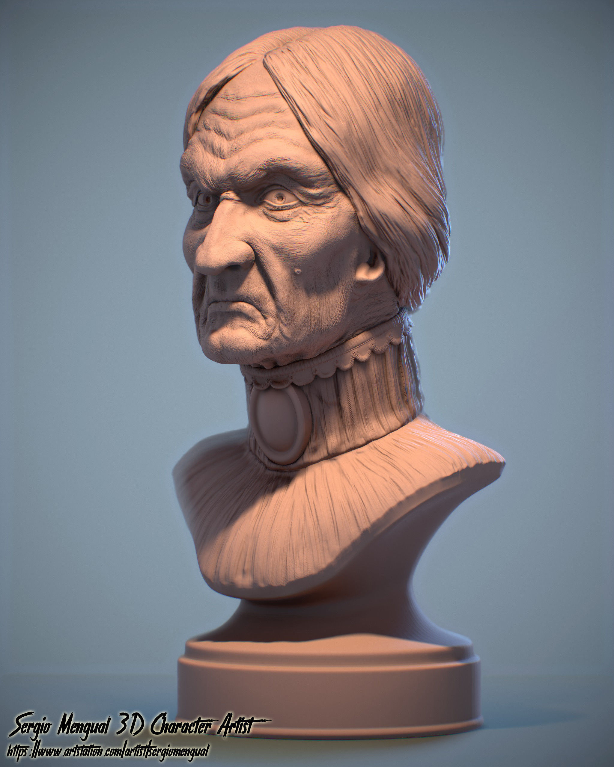 Haunted Mansion Aunt Lucretia Bust 3D print model_4