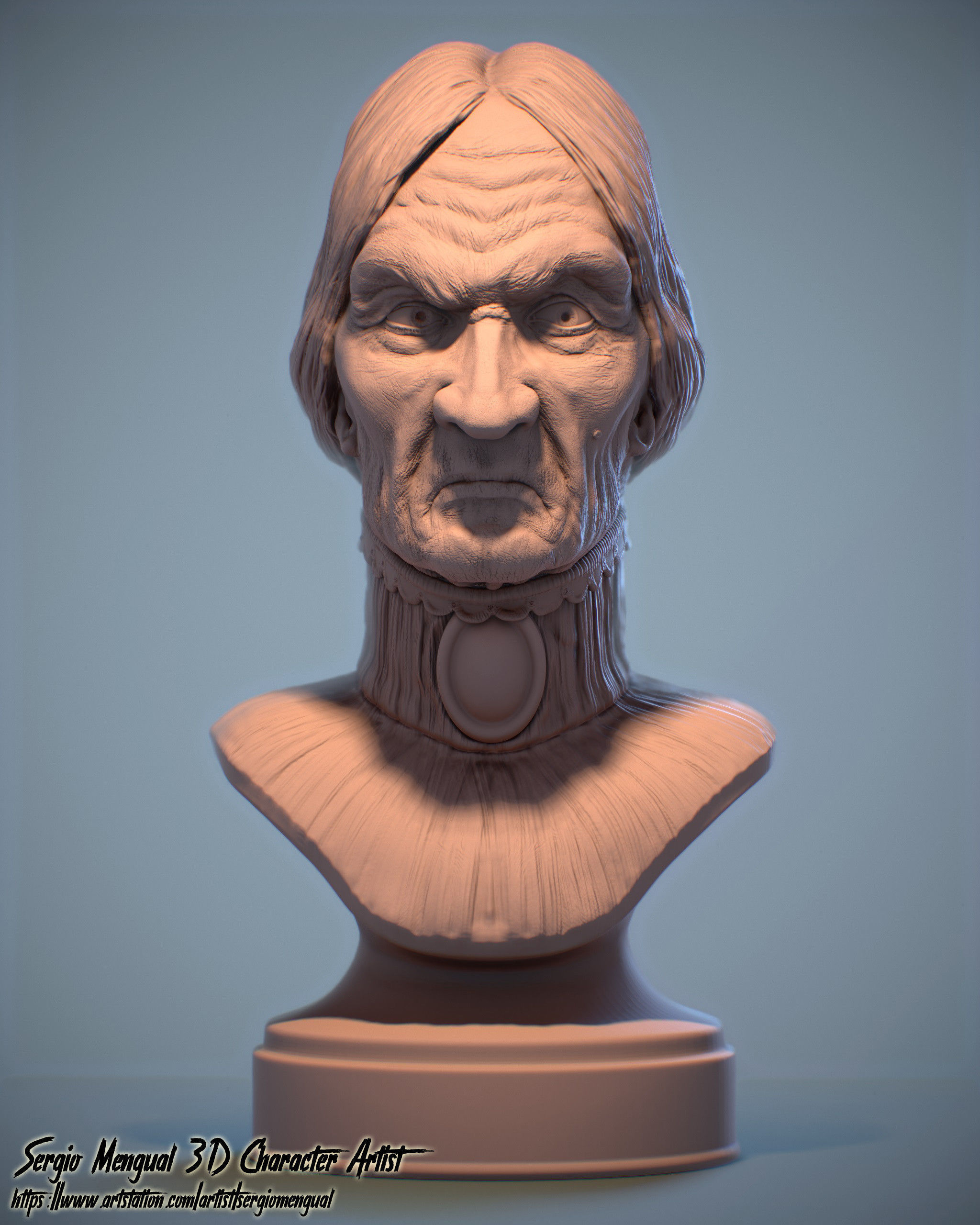 Haunted Mansion Aunt Lucretia Bust 3D print model_3