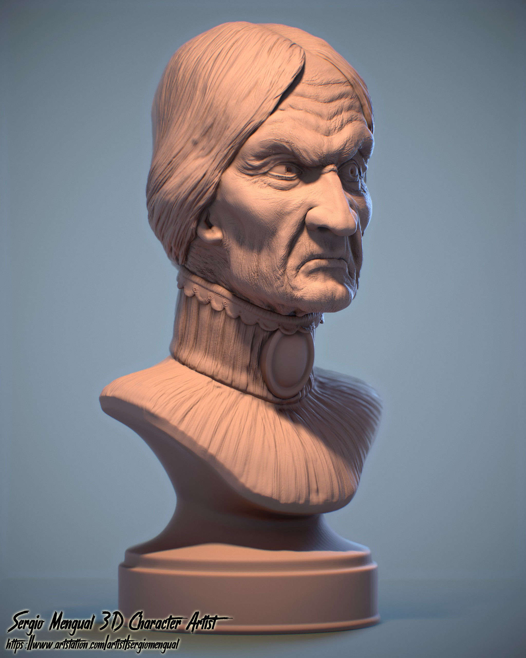 Haunted Mansion Aunt Lucretia Bust 3D print model_2