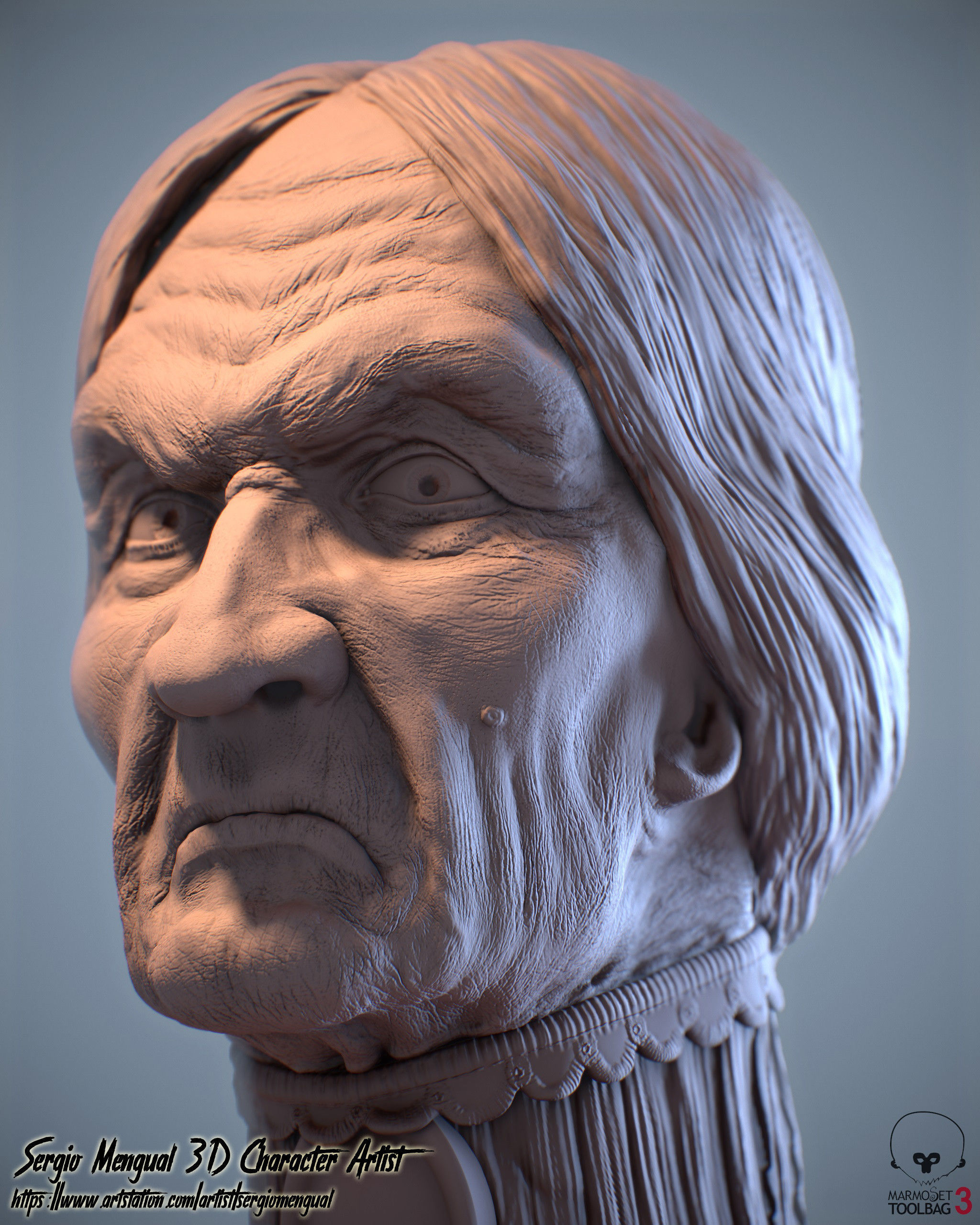 Haunted Mansion Aunt Lucretia Bust 3D print model_7