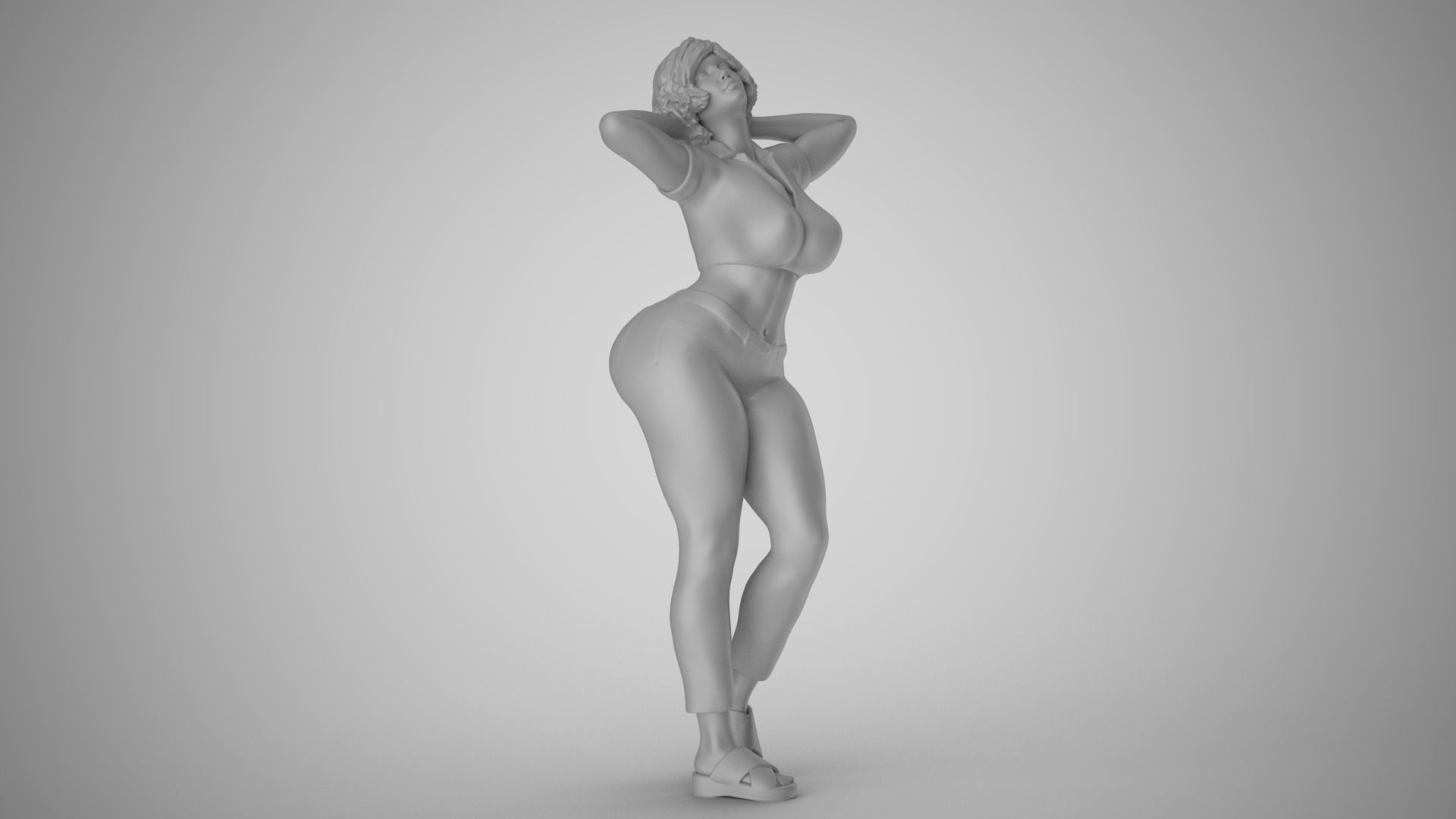 Hopeful Woman 3D print model_4
