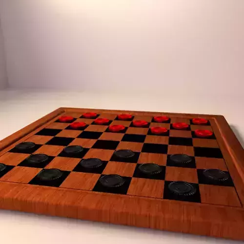 Checkers Board Game 3D model