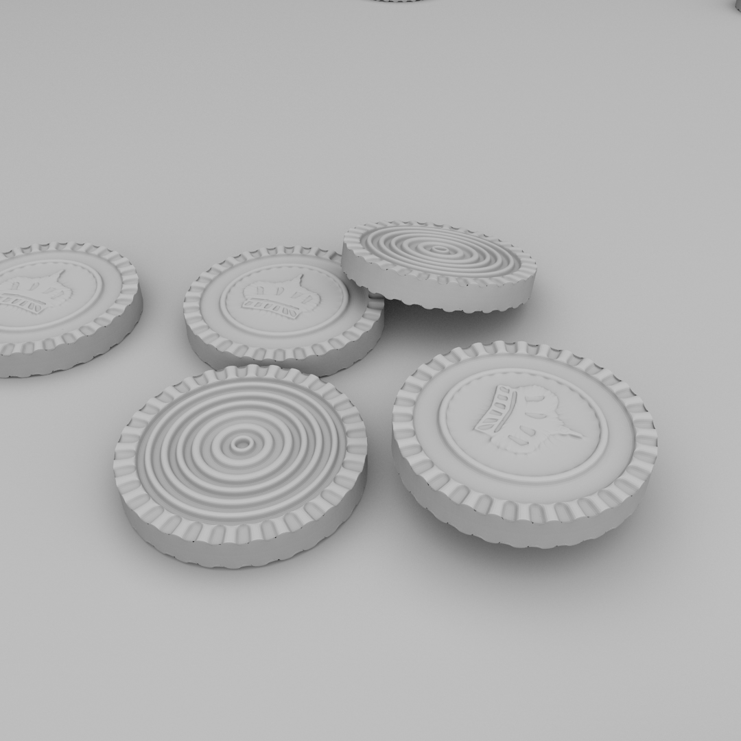 Checkers Board Game 3D model_5