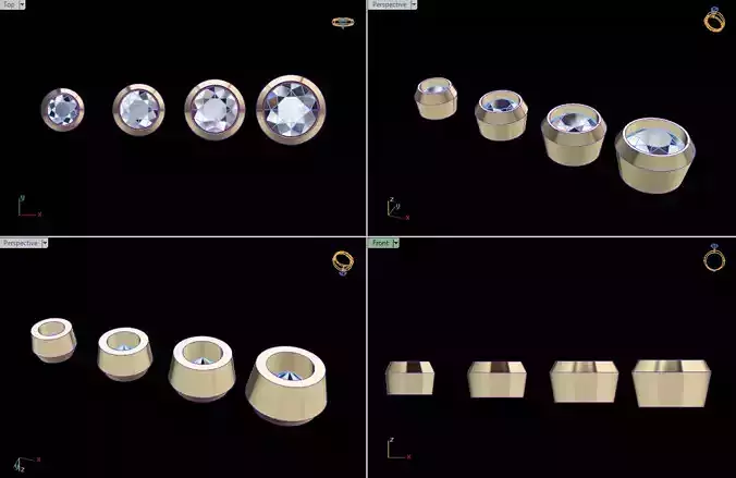 STONE BASKET TAPPERED 4MM 5MM 6MM 7MM