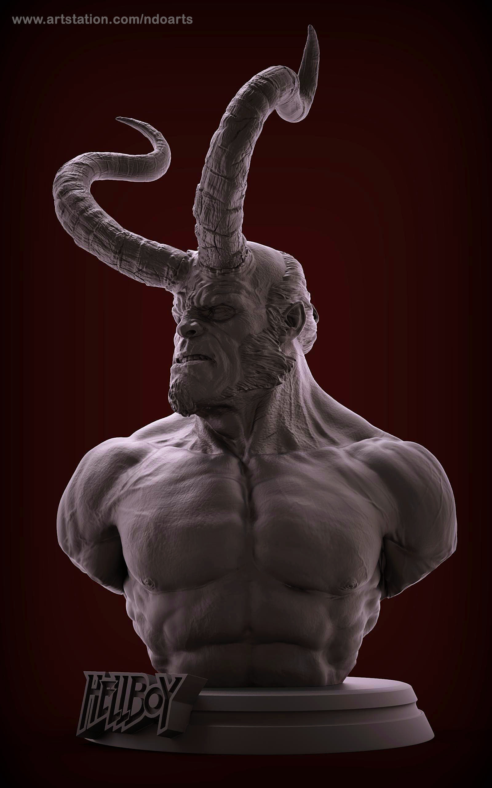 HellBoy Bust 3D print model_1