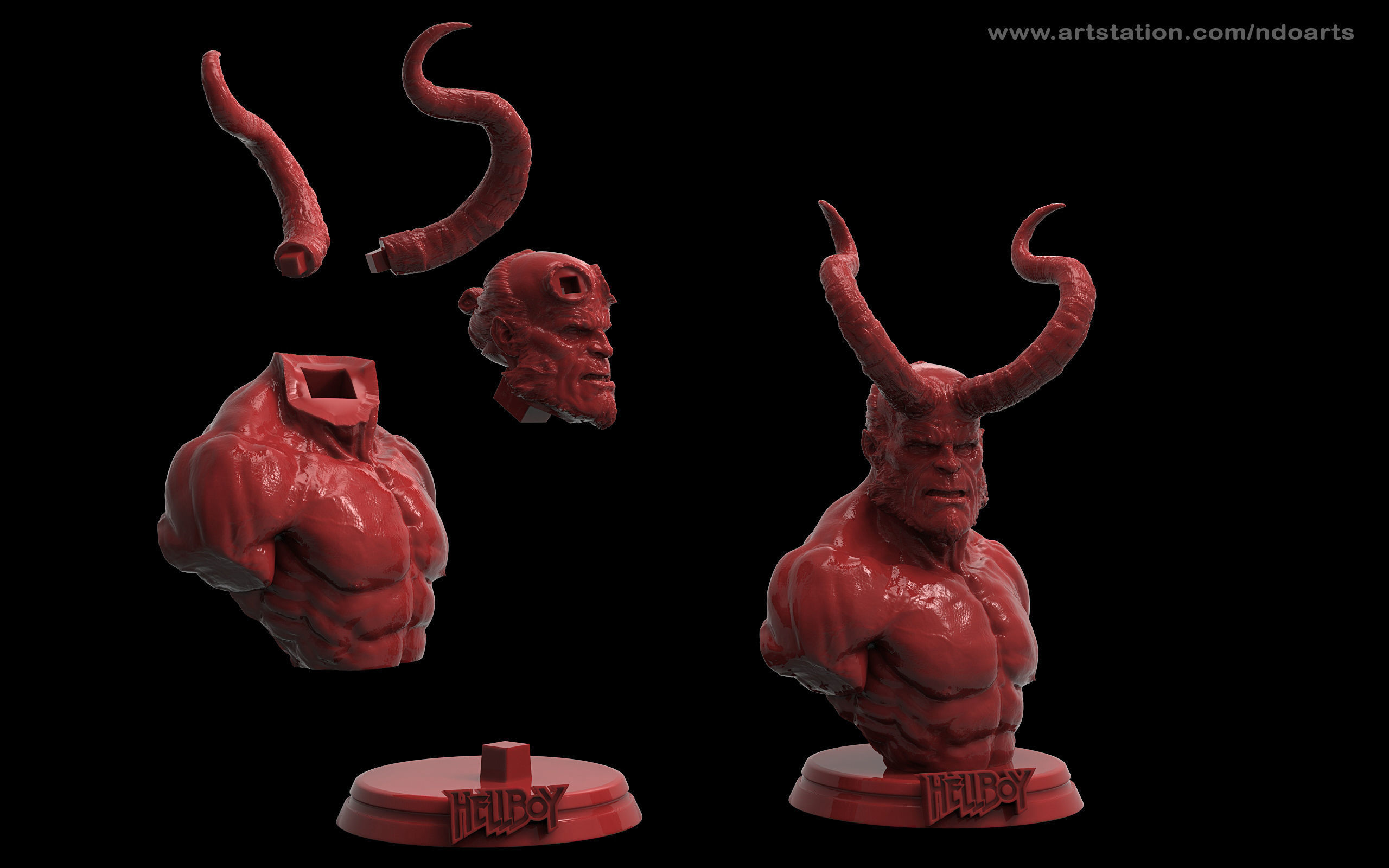 HellBoy Bust 3D print model_4