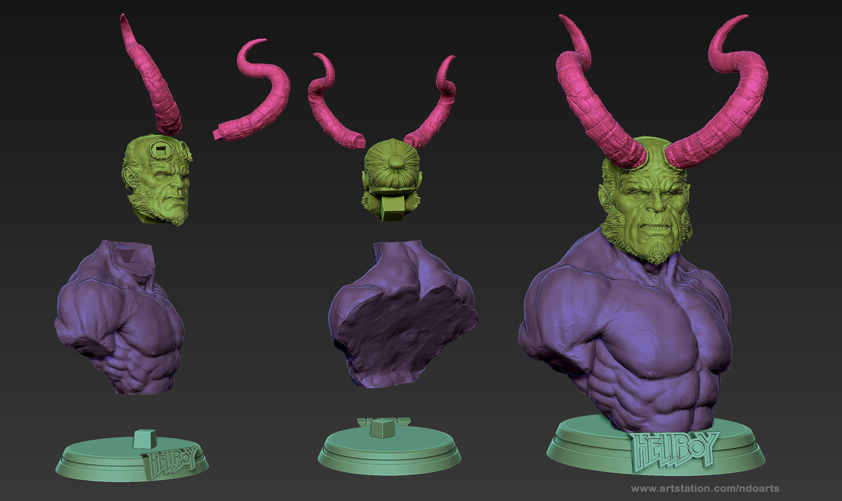 HellBoy Bust 3D print model_6