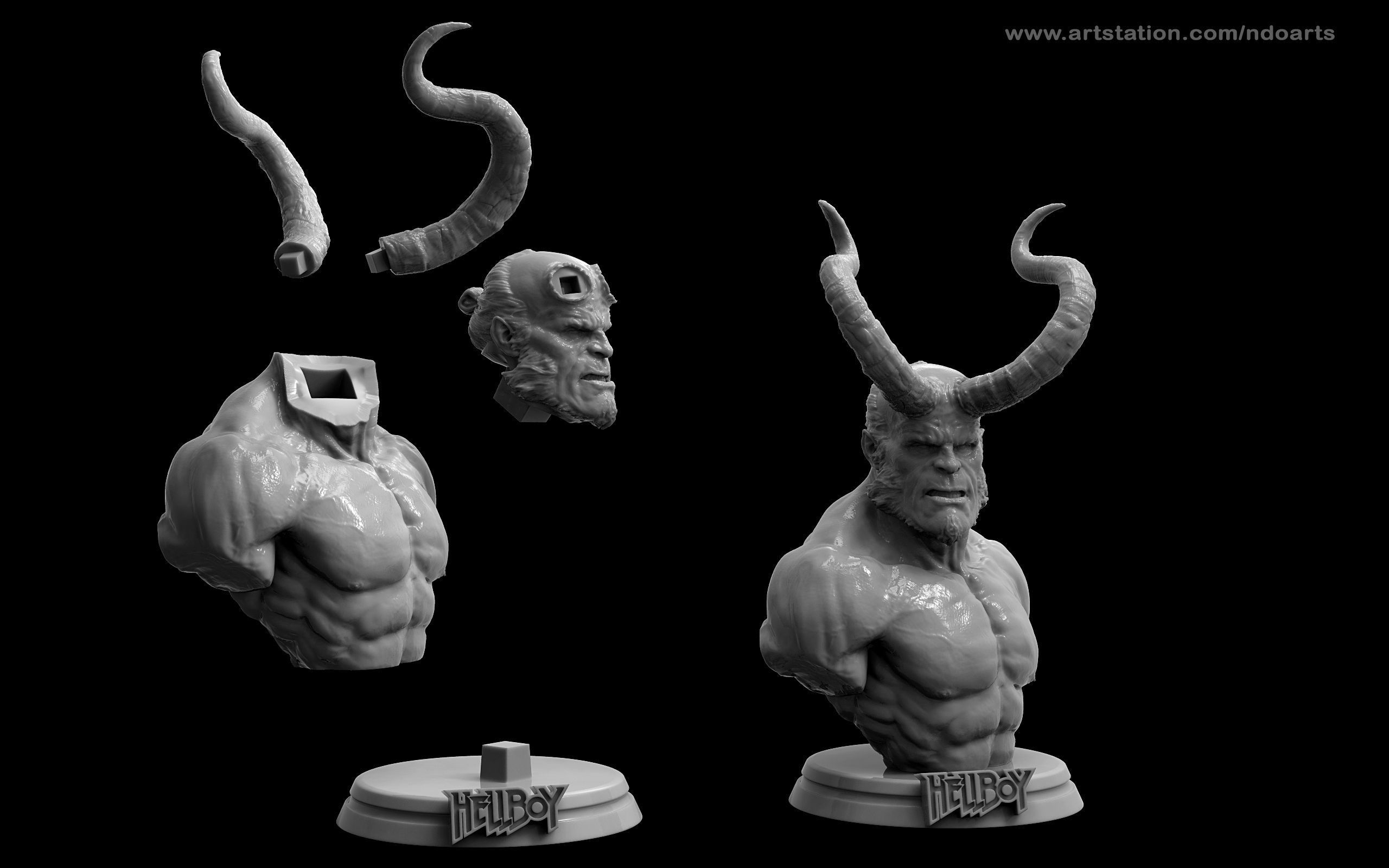 HellBoy Bust 3D print model_3