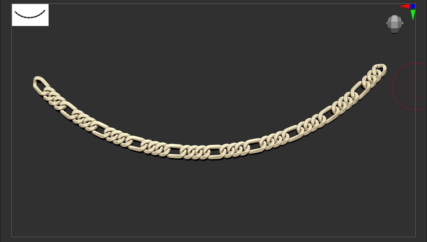 Figaro Chain link 3D print model_1