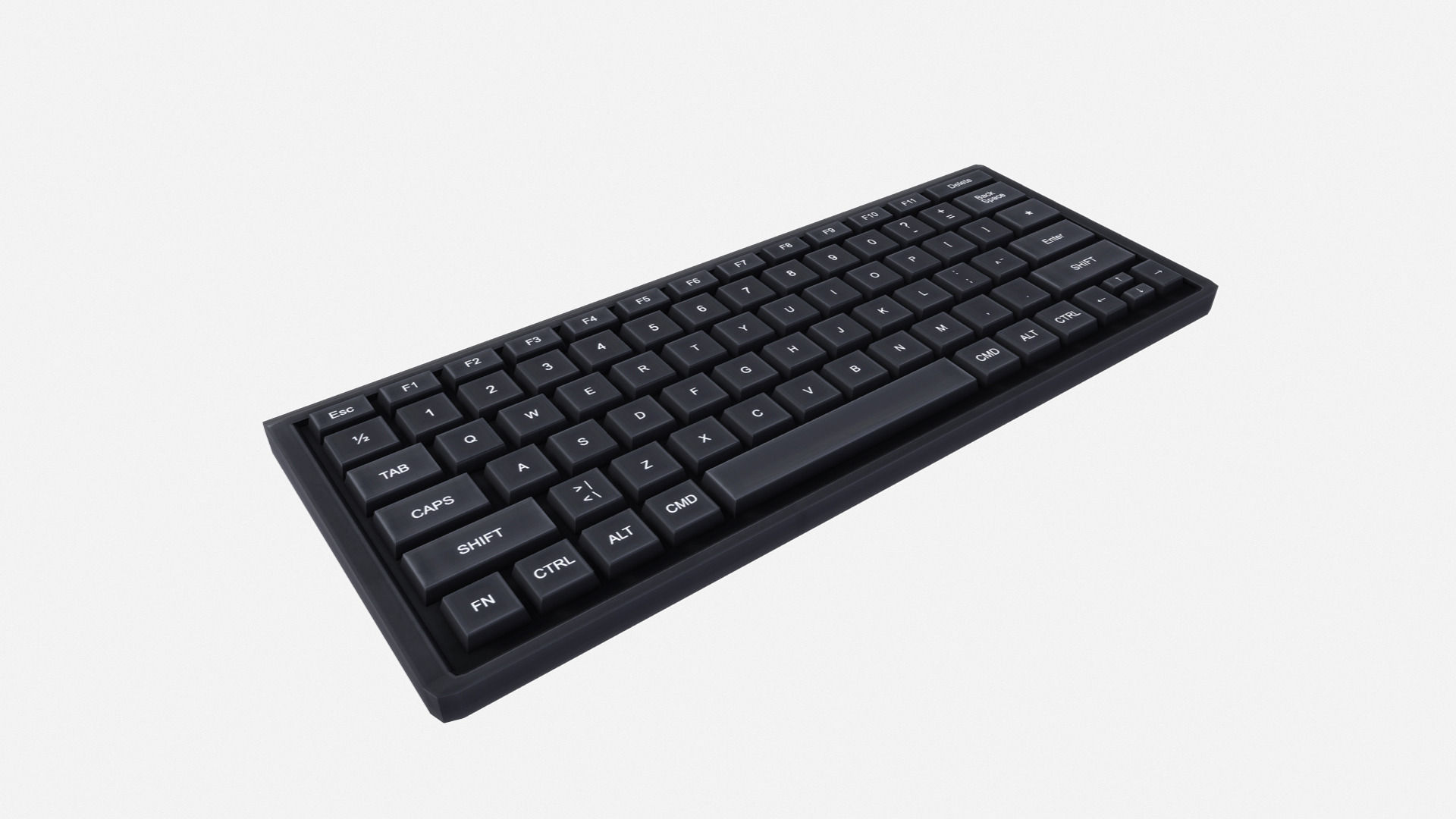 Computer Keyboard Low-poly 3D model_1